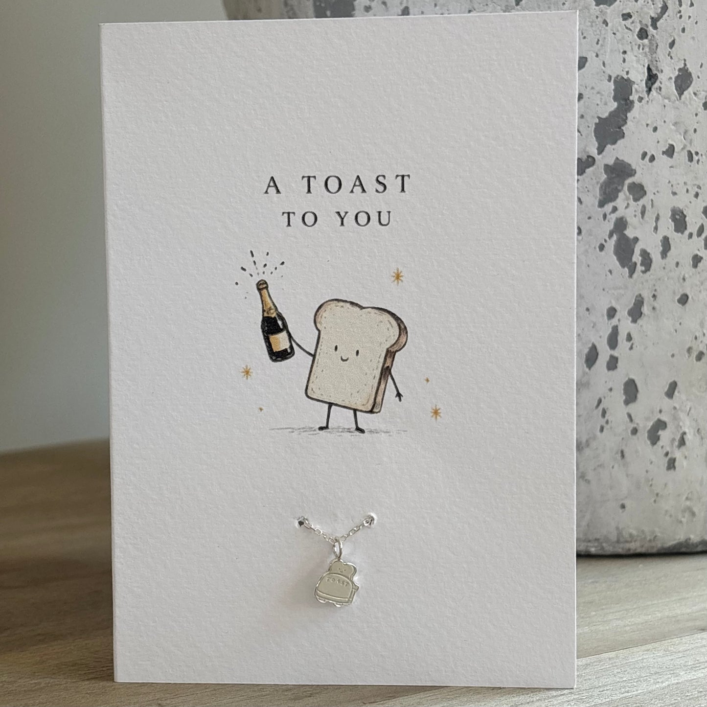 A Toast To You Sterling Silver Toast Charm Bracelet & Greeting Card Gift