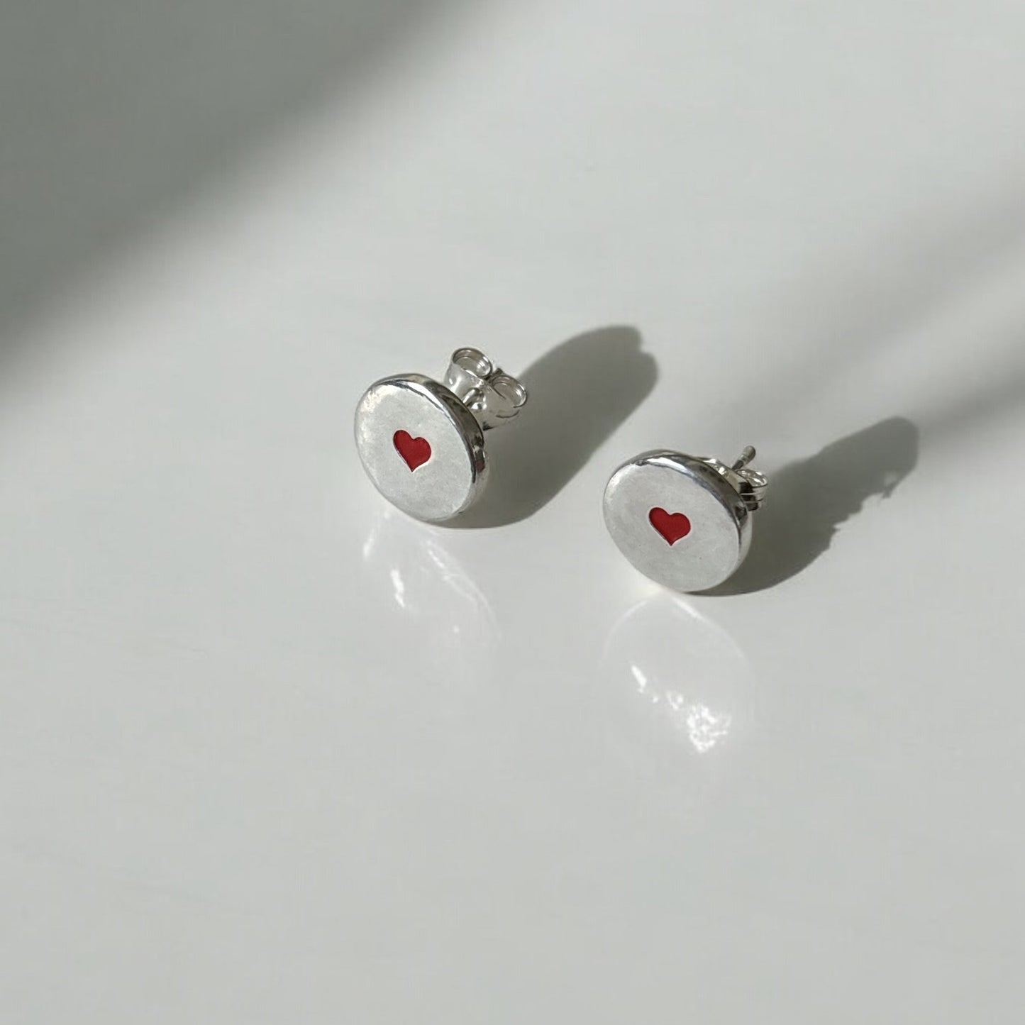 Silver Tiny Heart Stud Earring