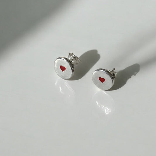Silver Tiny Heart Stud Earring