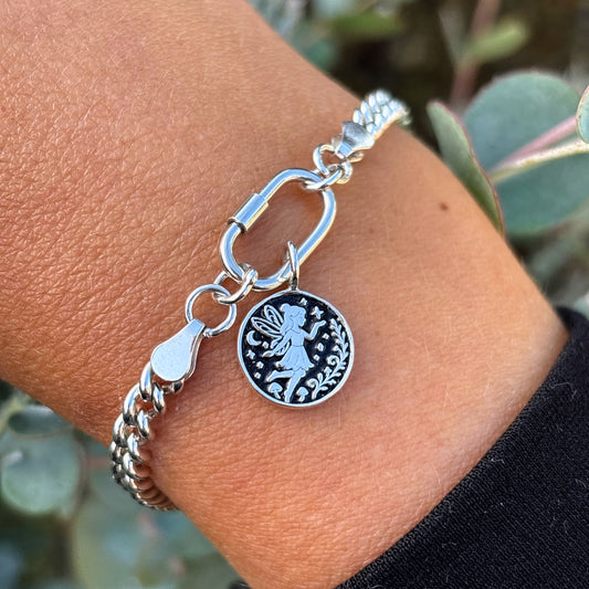 fairy charm bracelet sterling silver