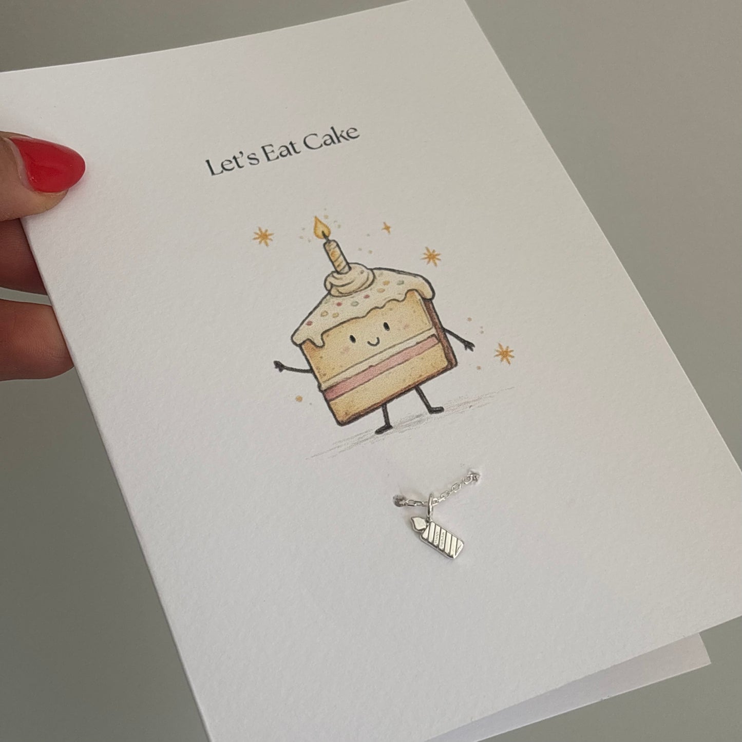 Sterling Silver Birthday Candle Charm Bracelet Greeting Card Gift