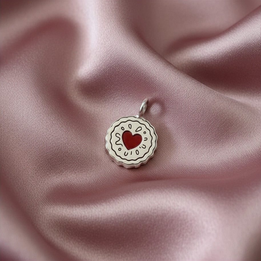 Sterling Silver Jammy Dodger Necklace - The Sweetheart of the Biscuit Tin