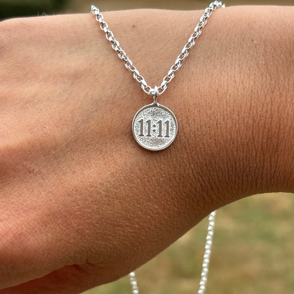 Sterling Silver 11:11 Angel Number Necklace – Manifestation & Alignment Pendant Gift