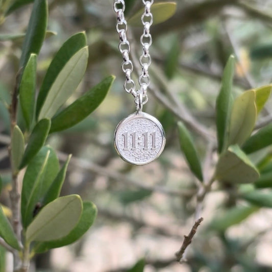 Sterling Silver 11:11 Angel Number Necklace – Manifestation & Alignment Pendant Gift