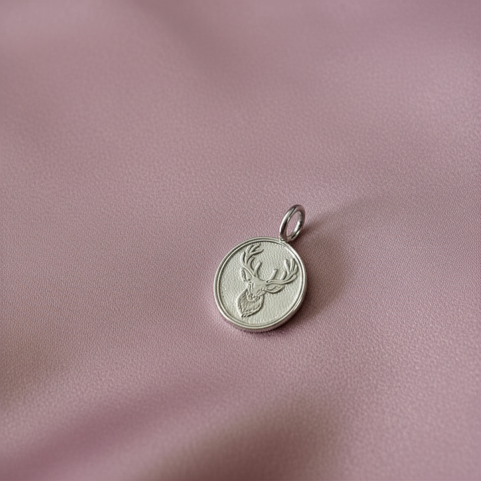 Solid Sterling Silver Stag Charm Necklace – Majestic Forest Spirit & Nature Lover’s Jewellery