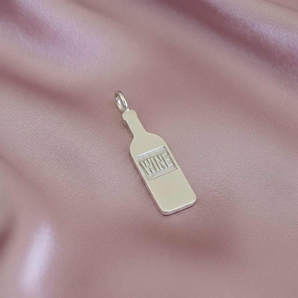 Sterling Silver Wine Bottle Necklace – Celebration Charm Jewellery UK