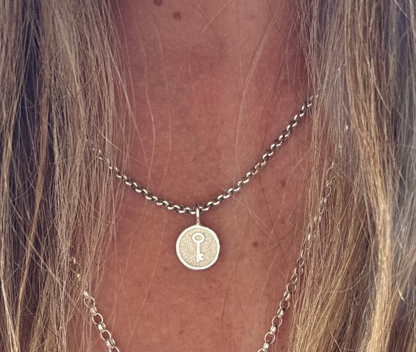 Sterling Silver Key Necklace - 18th or 21st Birthday Keepsake Gift