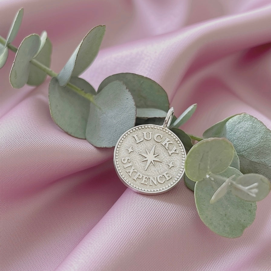 Lucky Sixpence Sterling Silver Charm