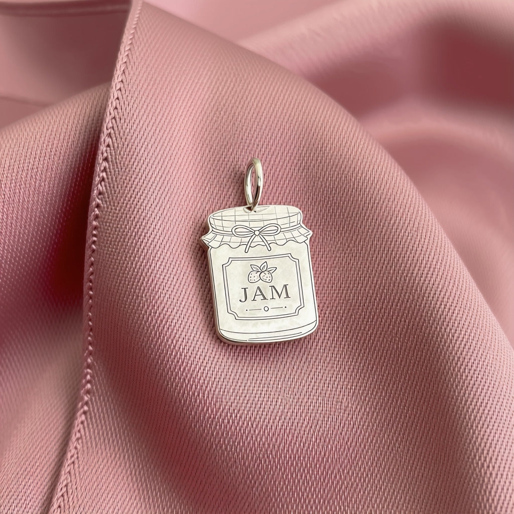 Sterling silver jam jar charm