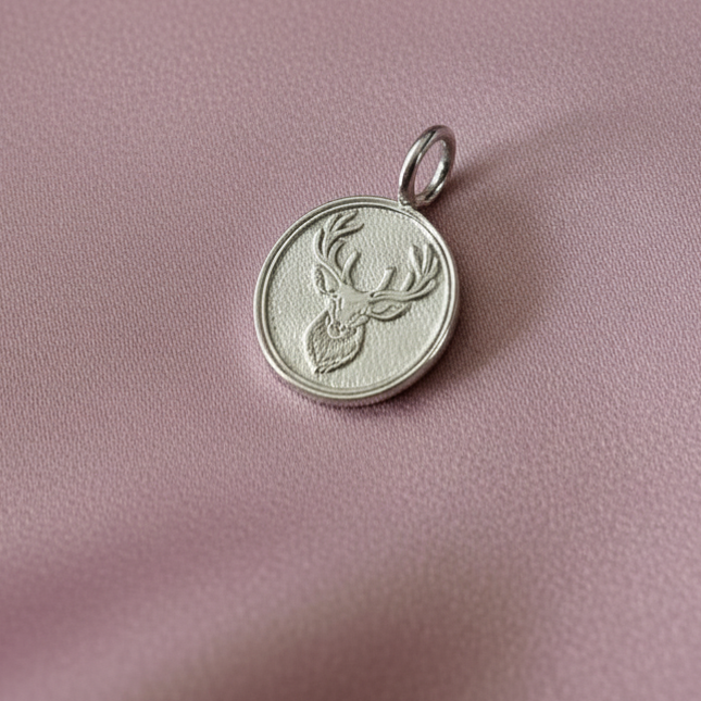 Solid Sterling Silver Stag Charm – Majestic Forest Spirit & Nature Lover’s Jewellery