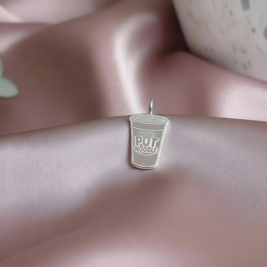 Sterling Silver Pot Noodle Charm - Quirky Nostalgic Gift